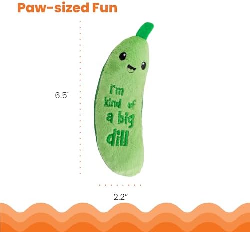 Catstages Crunchy Pickle Kicker Chew Cat Toy, Catnip & Dental Mesh, 6.5"