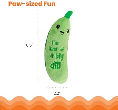 Catstages Crunchy Pickle Kicker Chew Cat Toy, Catnip & Dental Mesh, 6.5"