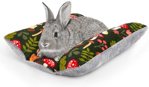15"x14" Soft Plush Rabbit Bed Washable Cuddle Mat for Small Pets