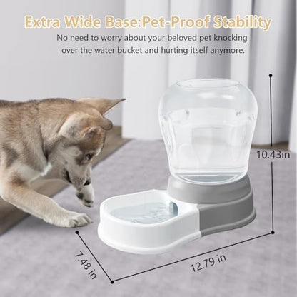 STALTWO 1 Gallon Automatic Gravity Dog Water Dispenser, BPA-Free, Grey