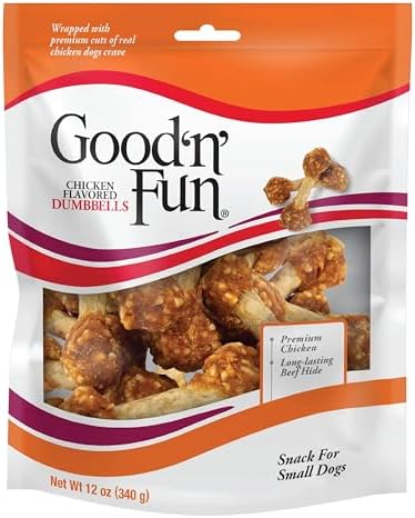 Good 'n' Fun Dumbbells Long-Lasting Dog Treat for Small Dogs, 12 oz
