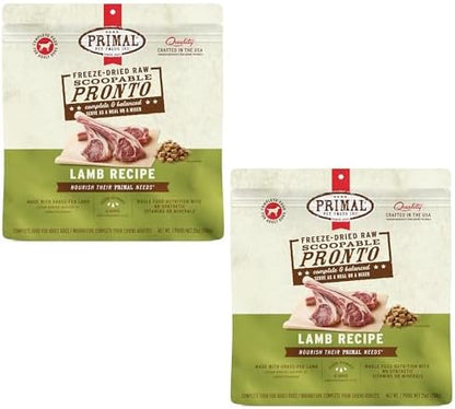 Primal Pronto Mini Nuggets, Freeze Dried Dog Food, Lamb, 25 oz (2 Pack)