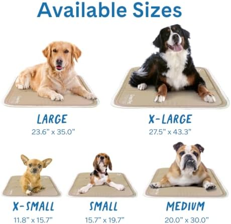 The Green Pet Shop Cool Pet Pad - Medium, Iced Latte - Self-Cooling, Pressure Activated Mat for Dogs & Cats from 21-45 lbs - Non-Toxic Gel, No Water Needed