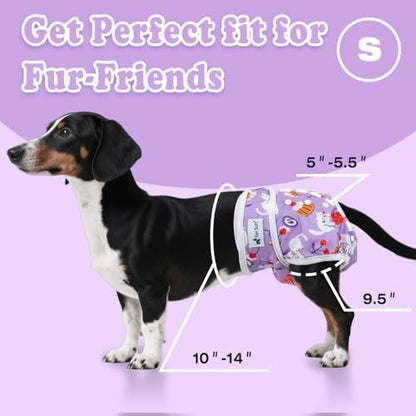 Pet Soft Female Dog Diapers, 3 Pack Washable Dog Diapers Female for Dogs in Heat Reusable Dogs Period Panties, Puppy Diapers (New Animals, S)