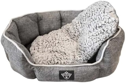 One for Pets Snuggle Pet Bed,Dog Bed, Cat Bed, Removable Washable Octagon Cuddle Bed,Anti Anxiety (Gray, Large (30 Inch))