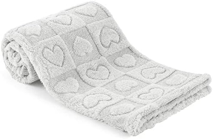 gogobunny Pet Blanket for Dogs Cats, 300GSM Ultra Soft Coral Fleece Blanket, Washable Small Dog Cat Blanket, Calming Crate Mat, Furniture Protector for Couch Bed Car Seat, Light Grey, 25x35IN