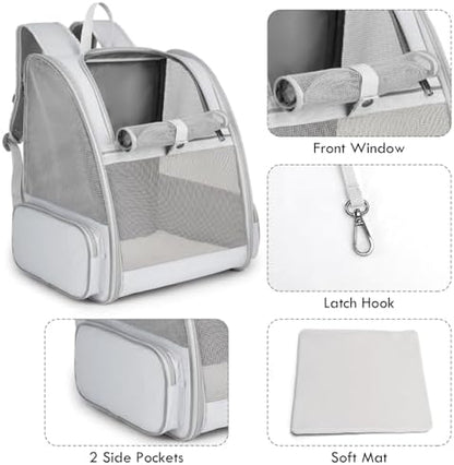 Cat Backpack Carrier, Large Mesh Dog Backpack Carrier for Small Pet