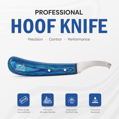 Equine Care Left-Handed Hoof Knife, J2 Stainless Steel, Farrier Tool
