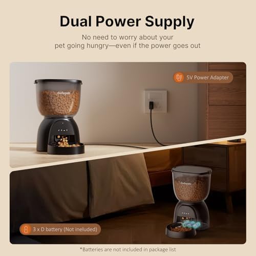 Automatic Cat Feeder with WiFi, Timed Cat Dry Food Dispenser for Cats Dog