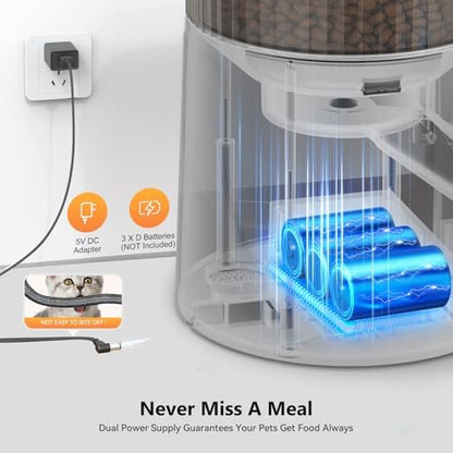 PETULTRA Automatic Cat Feeder: 4L Timed Cats Food Dispenser Programmable