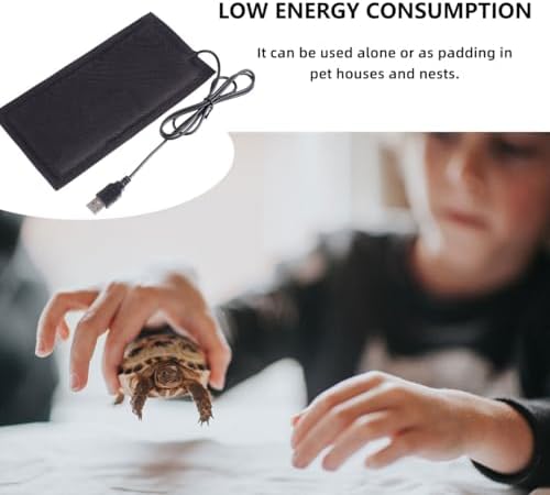Balacoo USB Reptile Heating Pad, Under Tank Heater for Snake, Lizard, Turtle, Terrarium Heat Mat for Reptile, Consistent Temperature Control (Black, 7.9 x 3.9 in)