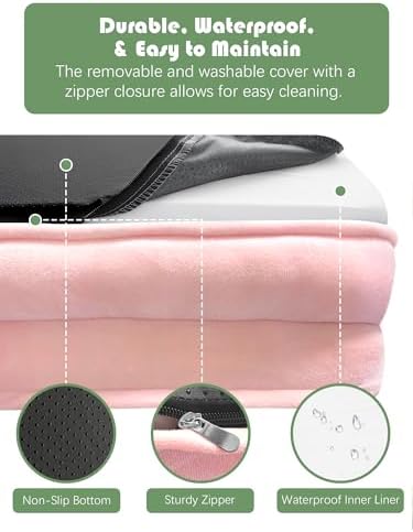 Spotted Play Orthopedic Dog Bed with Sides - Sofa Beds for Large Dogs, Supportive Foam Pet Couch Bed with Washable Removable Cover, Waterproof Lining and Non-Slip Bottom, Pink - L-Plus