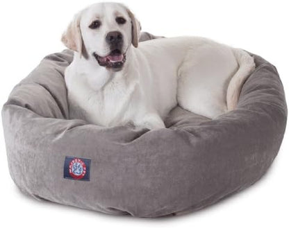 Majestic Pet Micro Velvet Dog Bed, 40 Inch Large, Round, Washable, Vintage