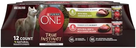 Purina ONE True Instinct Variety Wet Dog Food, Tender Cuts, (12) 13 oz Cans