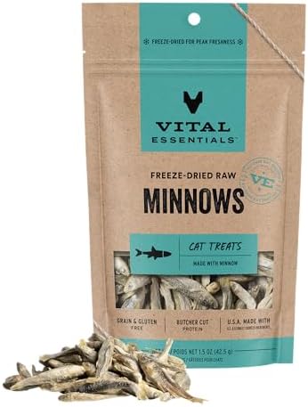 Vital Essentials Freeze Dried Minnows Cat Treats, 1.5 oz Bag