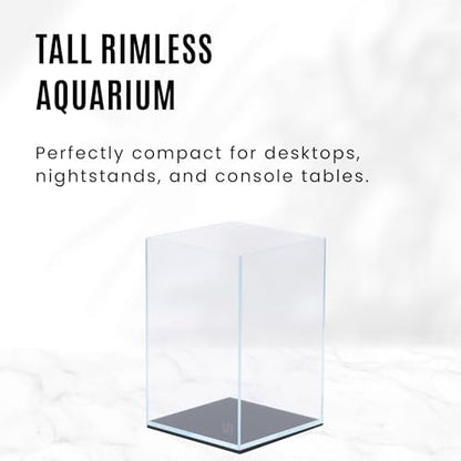 UNS Ultra Clear Rimless Tank - 10.6GAL | 40.5L - 11.81x11.81x17.71 | 30x30x45 CM, 5mm Glass Thickness, Leveling Mat Included - Low Iron, High Clarity Fish Tank w/ 45° Mitered Edge - [30T]
