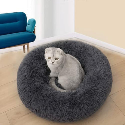 Nisrada Cat Beds for Indoor Cats,15.7 Inch Dog Bed for Small Melium Large Dogs, Washable-Round Pet Bed for Puppy and Kitten with Slip-Resistant Bottom
