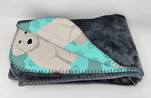 Caroline's Treasures MLM1036TBLT Great Pyrenees Soft Travel Blanket with Bag Airplane Blanket, Indoor Outdoor Camping Blanket for Traveling, Picnics, Beach Trips, Concerts