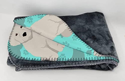 Caroline's Treasures MLM1036TBLT Great Pyrenees Soft Travel Blanket with Bag Airplane Blanket, Indoor Outdoor Camping Blanket for Traveling, Picnics, Beach Trips, Concerts