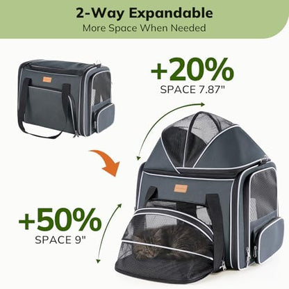 Morpilot Top and Side Expandable Cat Carrier for Pets up to 20lbs