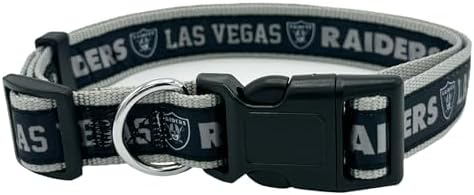 Pets First NFL Raiders Licensed PET COLLAR, Small - Heavy-Duty, Strong, and Durable Dog Collar. Available in 31 Football Teams and 4 Sizes