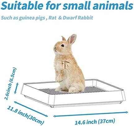 PODOO Rabbit Litter Box – Training Potty Tray for Guinea Pig & Small Pets · Spacious Grid Pan with Low Entrance, Easy-Clean & Odor-Resistant—Helps Keep a Clean Cage and Reduce Mess