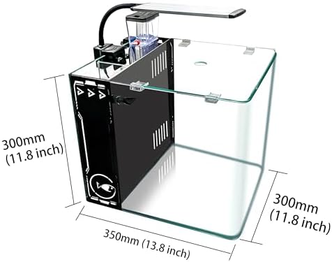 8 Gallon Fish Tank (Black Marble, Tank with lid, Filter Media, Pump, Hose & Nozzle)