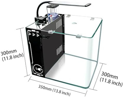 8 Gallon Fish Tank (Black Marble, Tank with lid, Filter Media, Pump, Hose & Nozzle)