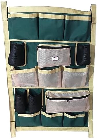 Majestic Ally Nylon Heavy Duty Tack Grooming Organizer Bag, Trailer Door organizing Bag, Equine Accessories Organizer (Hunter Green)