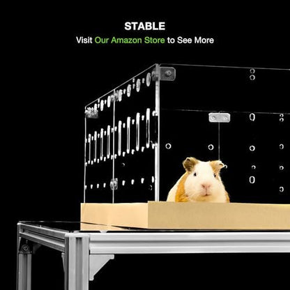 GuineaLoft™ Model-A2 Acrylic Guinea Pig Cage w/Translucent Gauze Lid