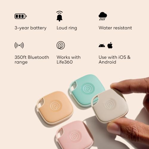 Life360 Tile - Bluetooth Tracker, Keys Finder and Item Locator for Keys, Bags and More. Phone Finder. Both iOS and Android Compatible. 1-Pack (Slate)