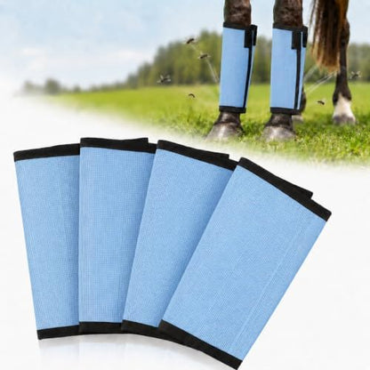 Fly Boots for Horses Set of 4 - Breathable Mesh Equine Leg Protection,Anti-Sag Stay-On Horse Fly Boots,Reduces Stomping & Fatigue,UV-Block, Adjustable Fit for Medium to Large Horses