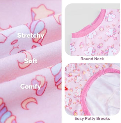 KYEESE Velvet Dog Pajamas for Large Dogs Soft Onesie Shirt, Unicorn Pink