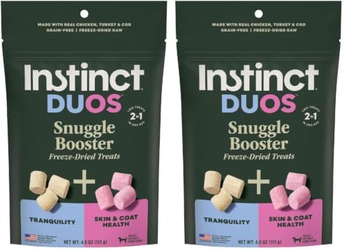 Instinct Duos Snuggle Booster, Freeze Dried Functional Treats, Grain Free - Chicken, 4 oz. Bag (Pack of 2)