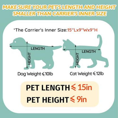 Petskd Small Pet Carrier 18" L x 11" W x 11" H Airline Approved, Black