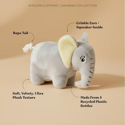 Premium Plush Dog Toy - Elephant Plush Dog Toy, Medium Eco Friendly