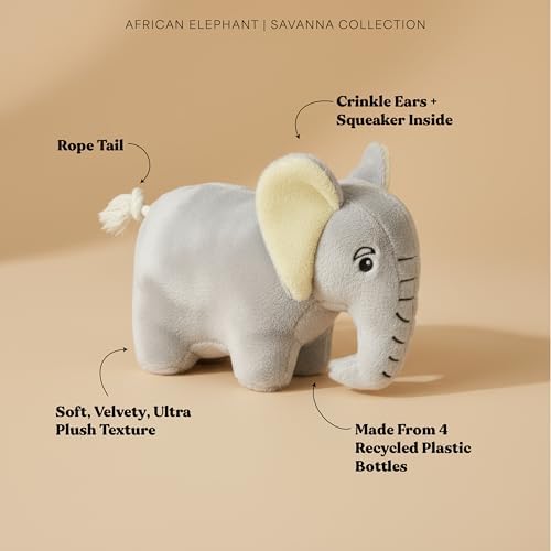 Premium Plush Dog Toy - Elephant Plush Dog Toy, Medium Eco Friendly