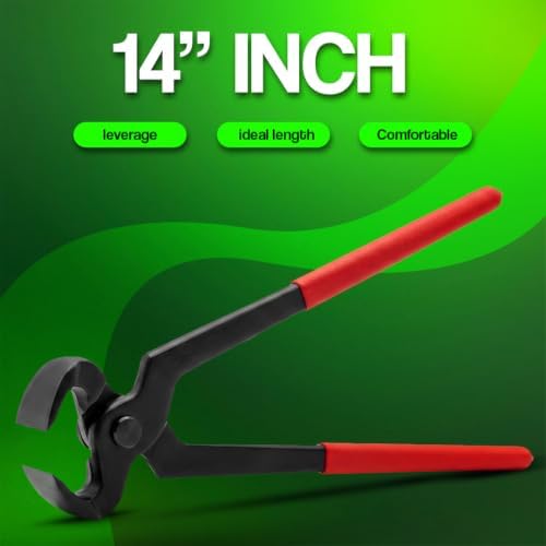 Professional 14" Hoof Nipper with PVC Covered Handle-Heavy-Duty Horse Farrier Tool for Precise Hoof Trimming,Hoof Maintenance,Shoe Removal,Equine Hoof Care–Ergonomic Design for Optimal Grip &Control