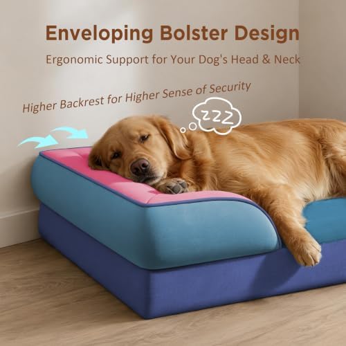 Comfort Expression Orthopedic Dog Bed for Extra Large Dogs with Bolster