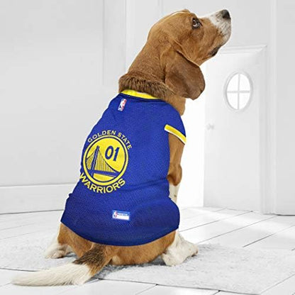 Pets First NBA GOLDEN STATE WARRIORS DOG Jersey, X-Small - Tank Top Basketball Pet Jersey