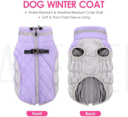 AOFITEE Dog Coat for Extra Large Dogs Warm Dog Winter Jacket with Harness