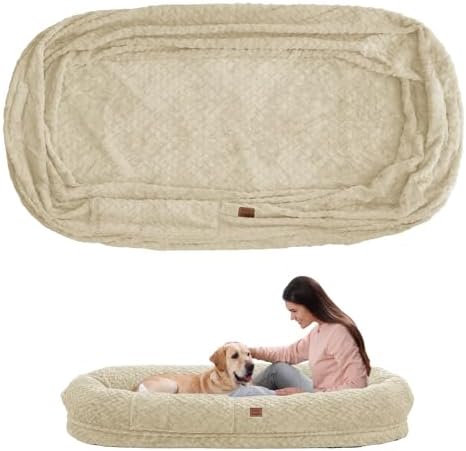 ChiXnuggle Faux Fur Washable Human Dog Bed Cover（Only Human Dog Bed）
