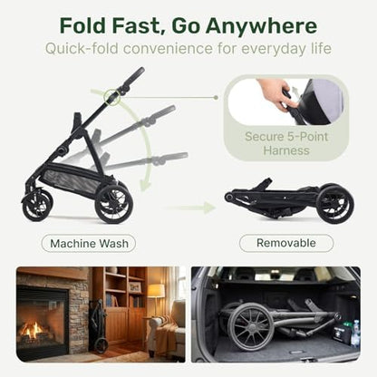 3-in-1 Dog Stroller for Small and Medium-Sized Dogs up to 33 lbs