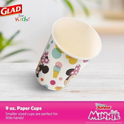 Glad for Kids Disney Minnie Mouse Paper Cups, Dots, 9 Oz, 24 Ct, 10-Pk