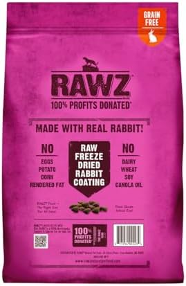 Rawz Real Rabbit Dry Food for Cats with Freeze Dried Coating (3.5 Pounds) Made in USA