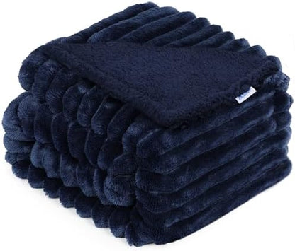 Reversible Waterproof Sherpa Pet Blanket for Large Dogs & Cats