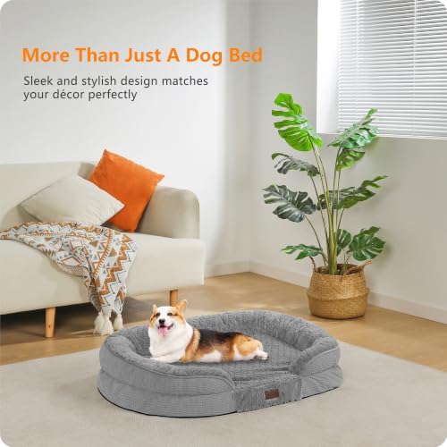 Dwanton Orthopedic Waterproof Medium Dog Bed Sofa, Gel Memory Foam, 36"