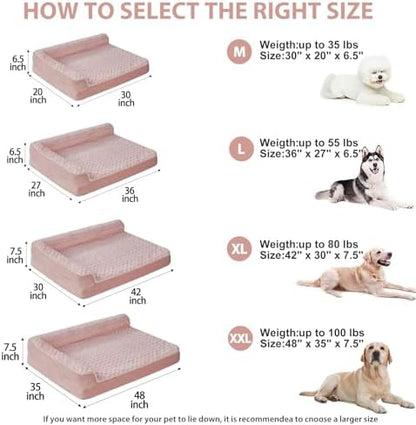 BFPETHOME Orthopedic Washable Dog Bed, Sleeping Couch for Large Senior Dogs