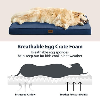 BFPETHOME Outdoor Waterproof Dog Bed for Large Dogs, Washable Cover, 36"