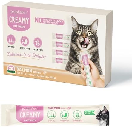 PETPHABET Lickable Cat Treats Squeeze, Salmon Recipe 20 Tubes